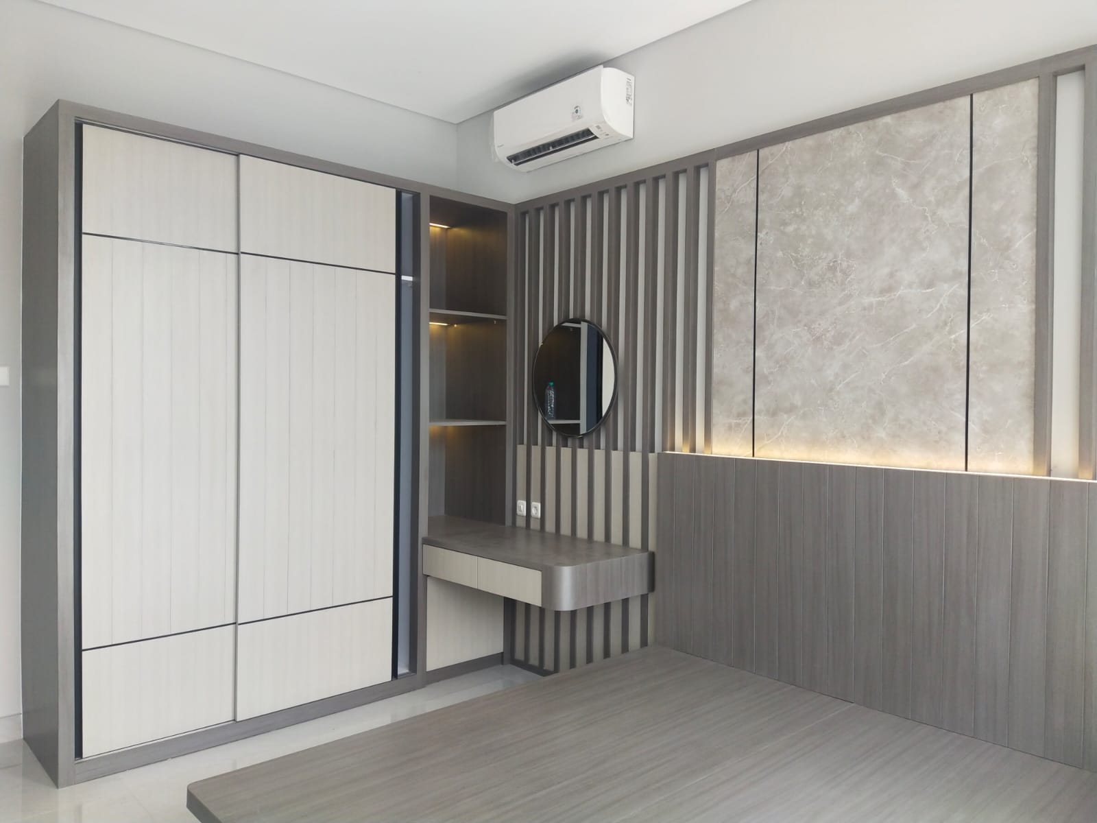 Integrated Bedside Table & Wall Panel